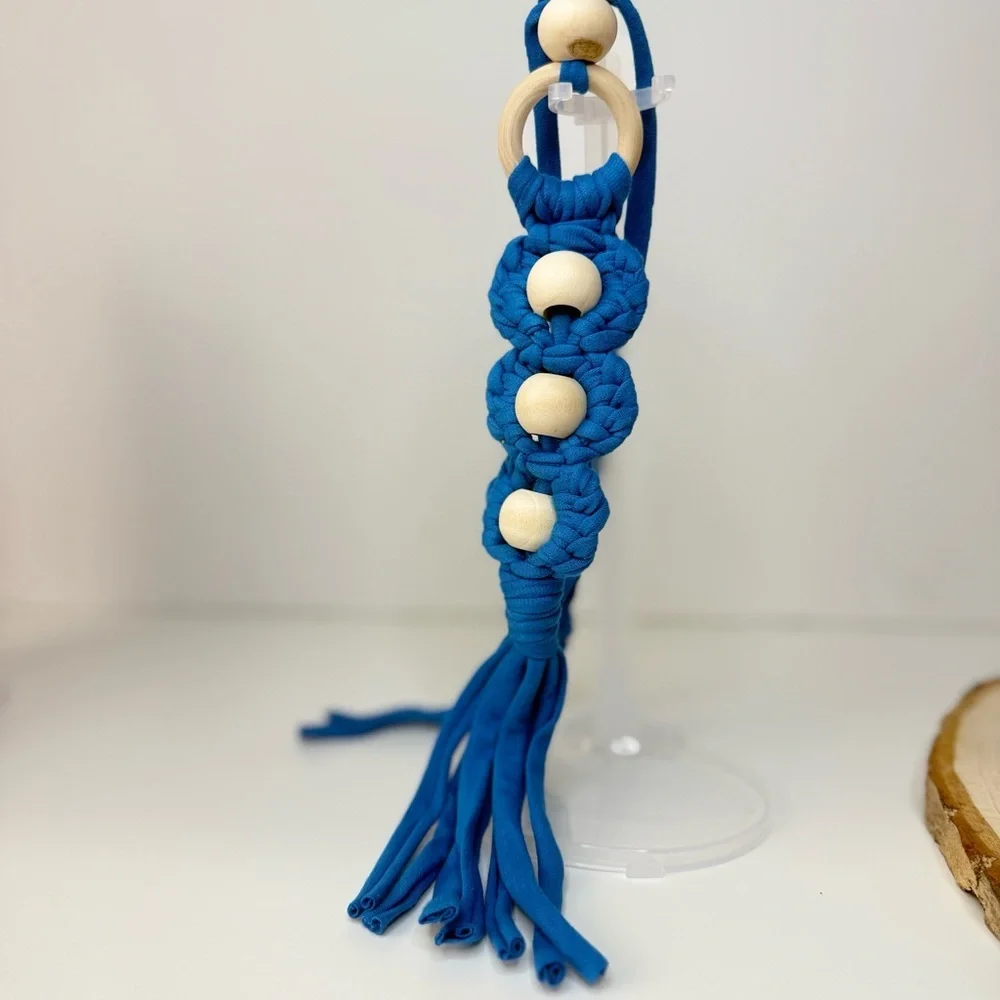 Macrame Handcrafted Floral Beaded Boho Car Charm